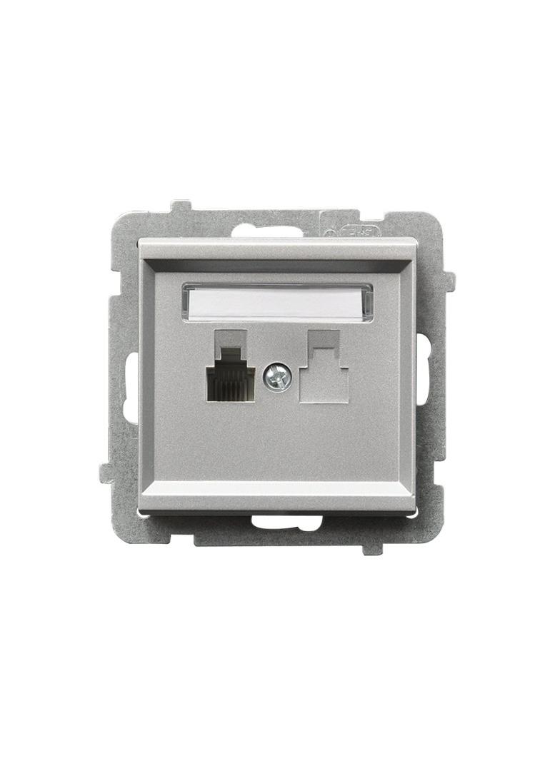 SONATA Gniazdo telefoniczne pojedyncze - kolor srebro mat