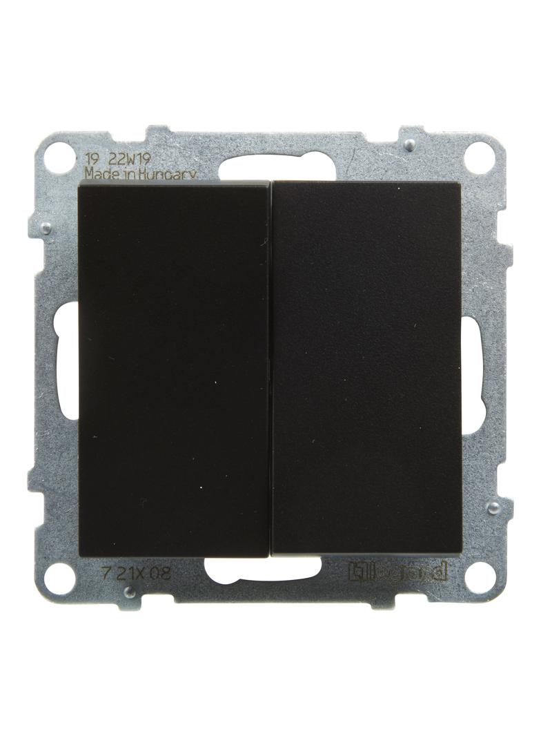 SUNO - Łącznik schodowy podwójny - 10 AX - 250 V~ - zaciski automatyczne, Czarny, Legrand