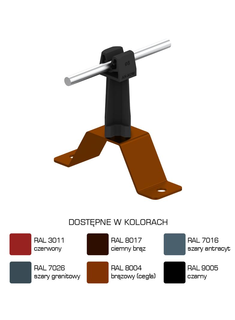 Uchwyt na pł.prof.stalow.Z-zatrzask H=7cm/LA/ słupek czarny