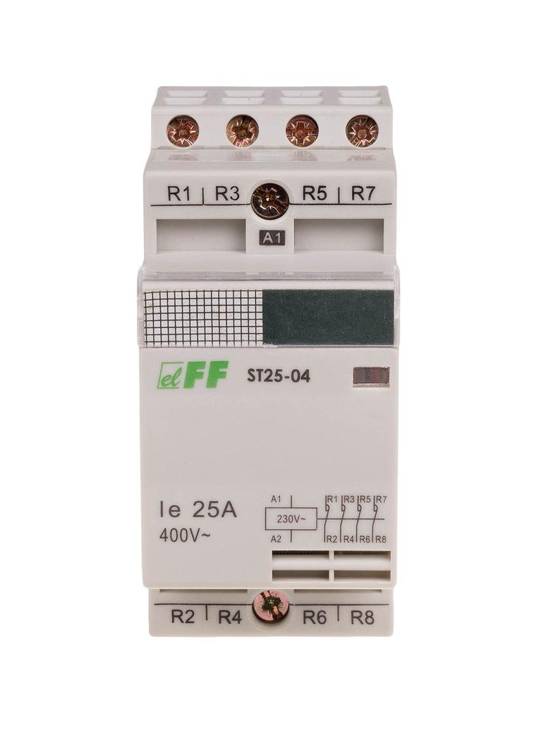 Stycznik modułowy montaż na szynie styki 4R 25A ST25-04 F&F
