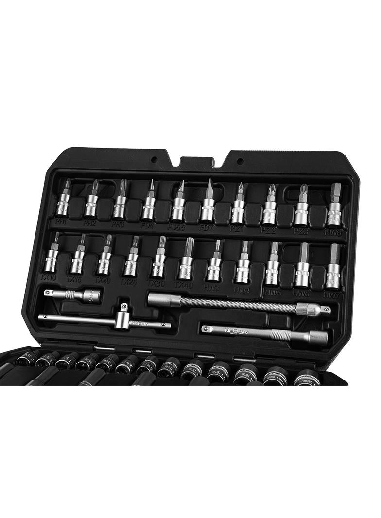 Zestaw kluczy 55 elementów 1/4", satynowy