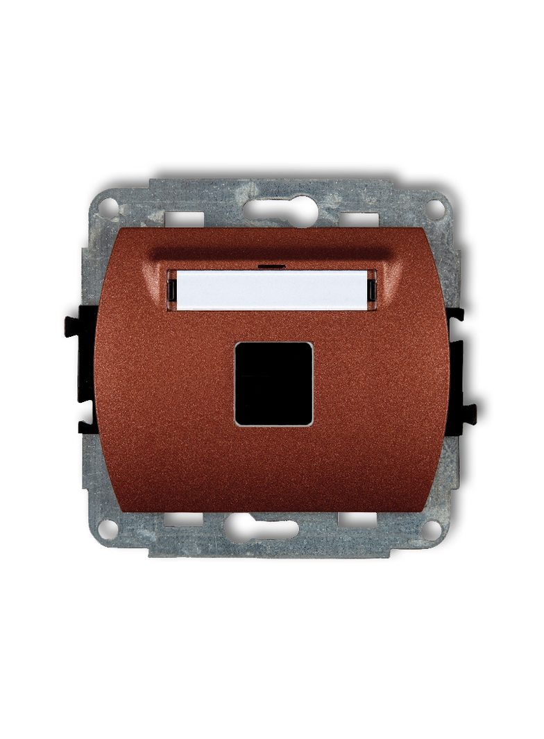 TREND Mechanizm gniazda multimedialnego pojedynczego bez modułu (standard Keystone) brązowy metalik