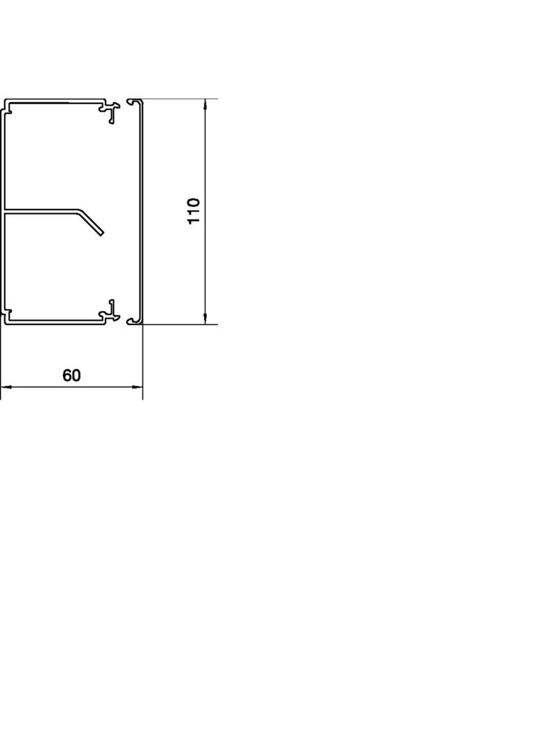 tehalit.LF Kanał elektroinstalacyjny PVC 60x110mm z przegrodą, jasnoszary