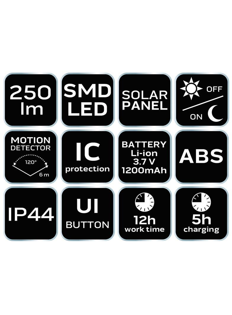 Lampa solarna ścienna 20 SMD LED 250 lm NEO GTX 99-055 GTX Poland