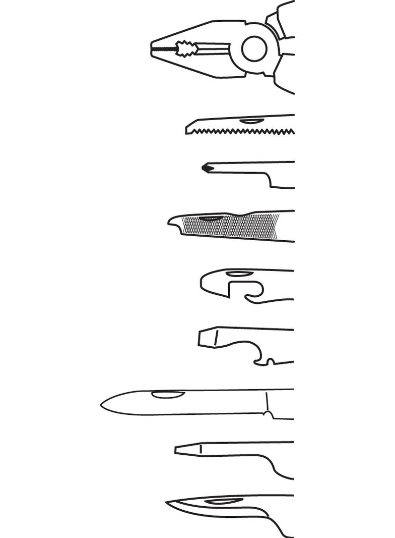 Narzędzie wielofunkcyjne mini, z LED, zestaw 10 elementów