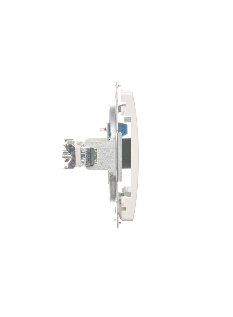 Simon Basic Gniazdo telefoniczne RJ11 uniwersalne pojedyncze Montaż na łapki lub wkręty biały