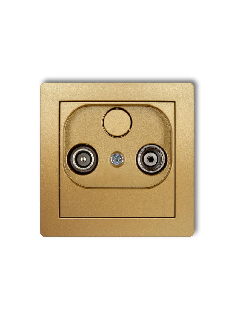 DECO Mechanizm gniazda abonenckiego RTV przelotowego 9dB złoty