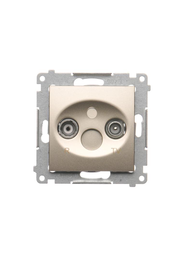 Simon 54 Gniazdo antenowe R-TV zakończeniowe do gniazd przelotowych złoty mat