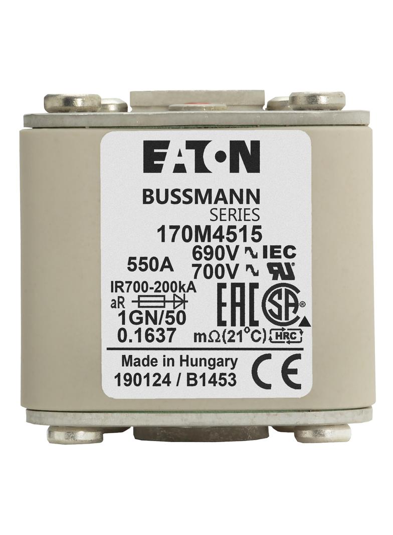 FUSE 550A 690V 1GN/50 AR UC Wkładka szybka 550A AC 690V rozmiar 1 53x69x51 mm aR IEC UL w 170M4515 E