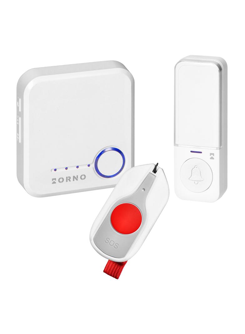 Bezprzewodowy dzwonek do drzwi sieciowy 230V przycisk SOS Wifi Tuya biały ORNO