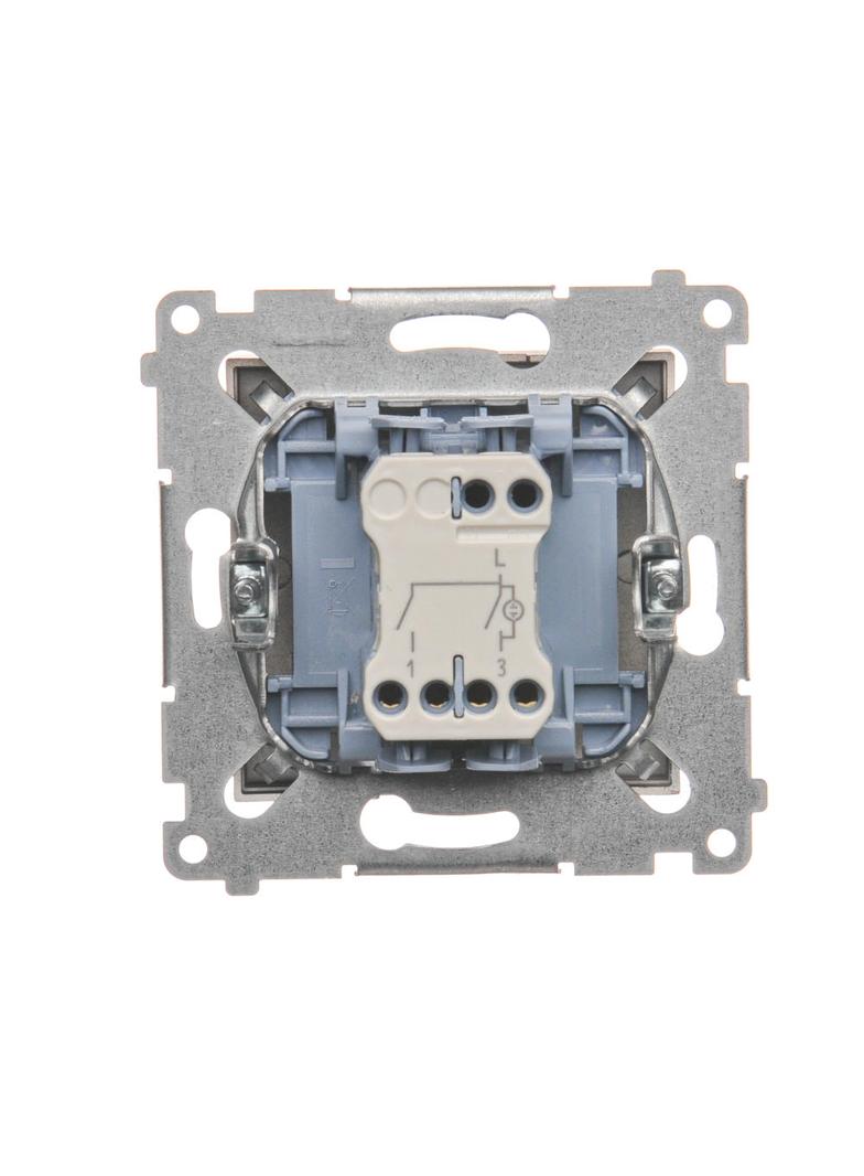 Simon 54 Łącznik świecznikowy z podświetleniem LED i do wersji IP44 10A 250V szybkozłączka brąz mat *Posiada wkładkę DU1W DW5BL.01/46 KONTAKT