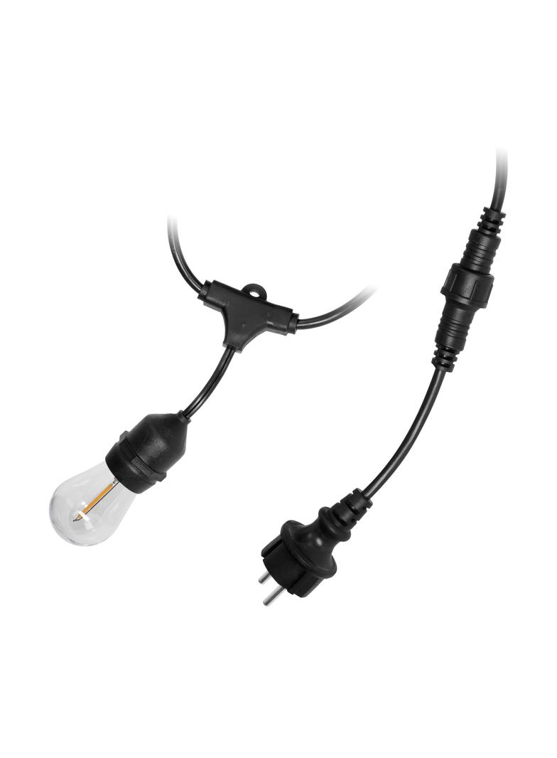 Girlanda oświetleniowa - 1 sznur 20 m (20 opraw) + 20 żarówek LED 1W E27, 3000K + 1 żarówka gratis