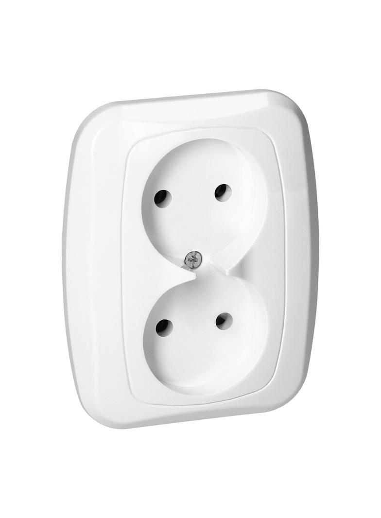 Gniazdo podwójne podtynkowe 2x2p 16A, 250V, ATUT, biały PT-5A BIAŁY ORNO