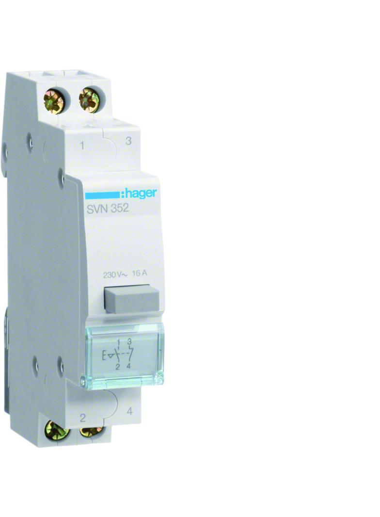 Przełącznik przyciskowy 1NO+1NC Ith=16A 230VAC SVN352 HAGER