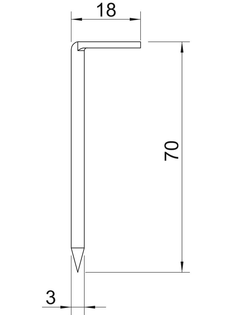1101, GWÓŹDŹ HAK.70MM ST.3MM CZ.