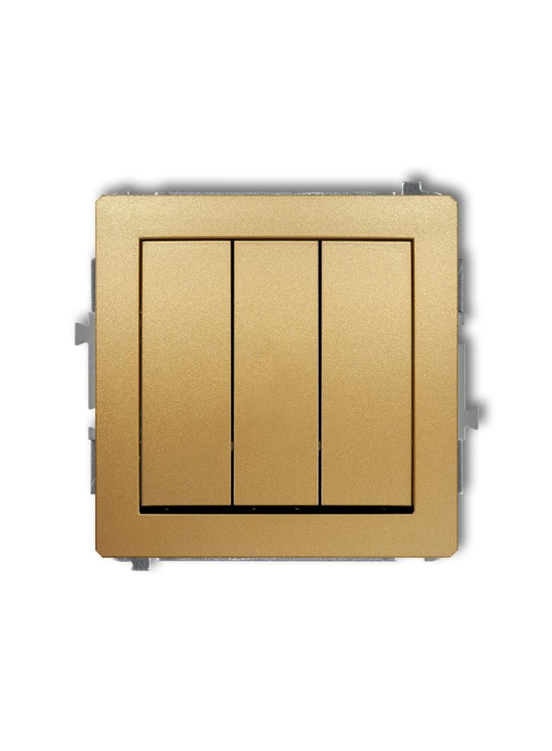 DECO Mechanizm łącznika potrójnego złoty