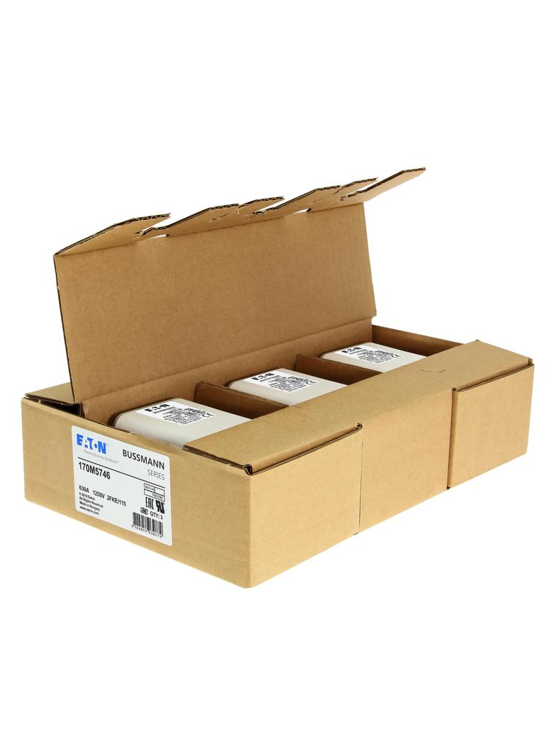 FUSE 630A 1250V 2FKE/115 AR CU Wkładka szybka 630A AC 1250V rozmiar 2 61x77x160 mm aR IEC, 170M5746