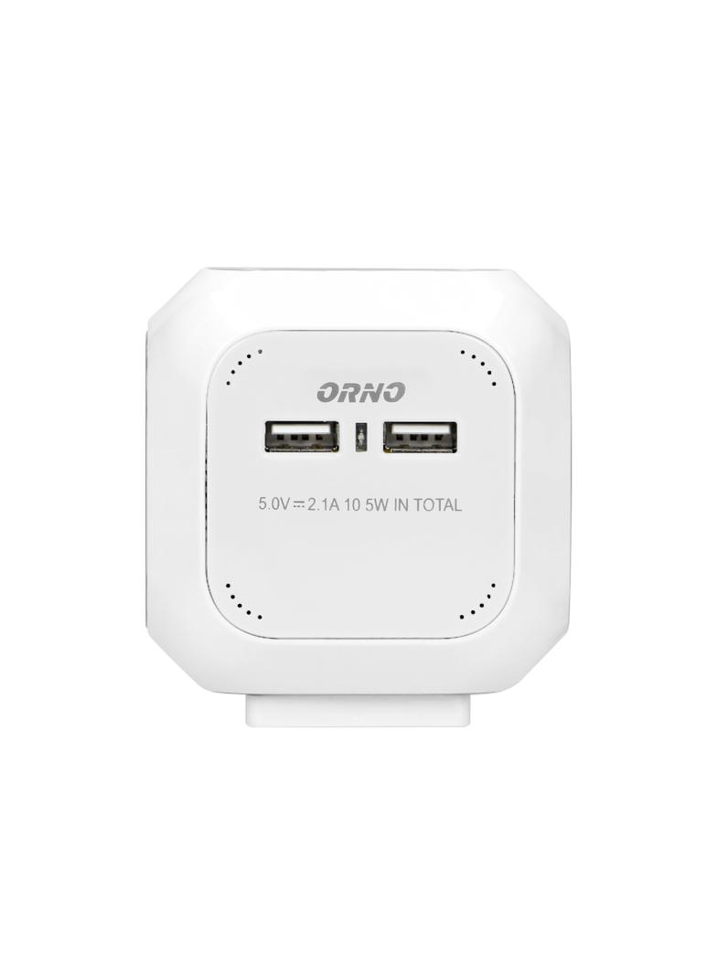 Przedłużacz Kostka 4x2P+Z 2xUSB H05VV-F 3x1mm2 1,4m biały OR-AE-13144/W ORNO