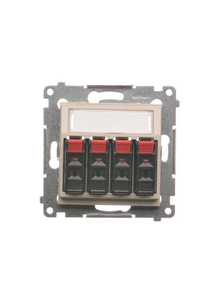 Simon 54 Gniazdo głośnikowe 4-krotne Przekrój przewodów dla wejścia i wyjścia 25 mm2 kremowy