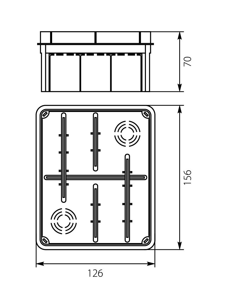 Puszka podtynkowa Pp/t 6 (126x156x70) 11.6 46184 OPATÓWEK