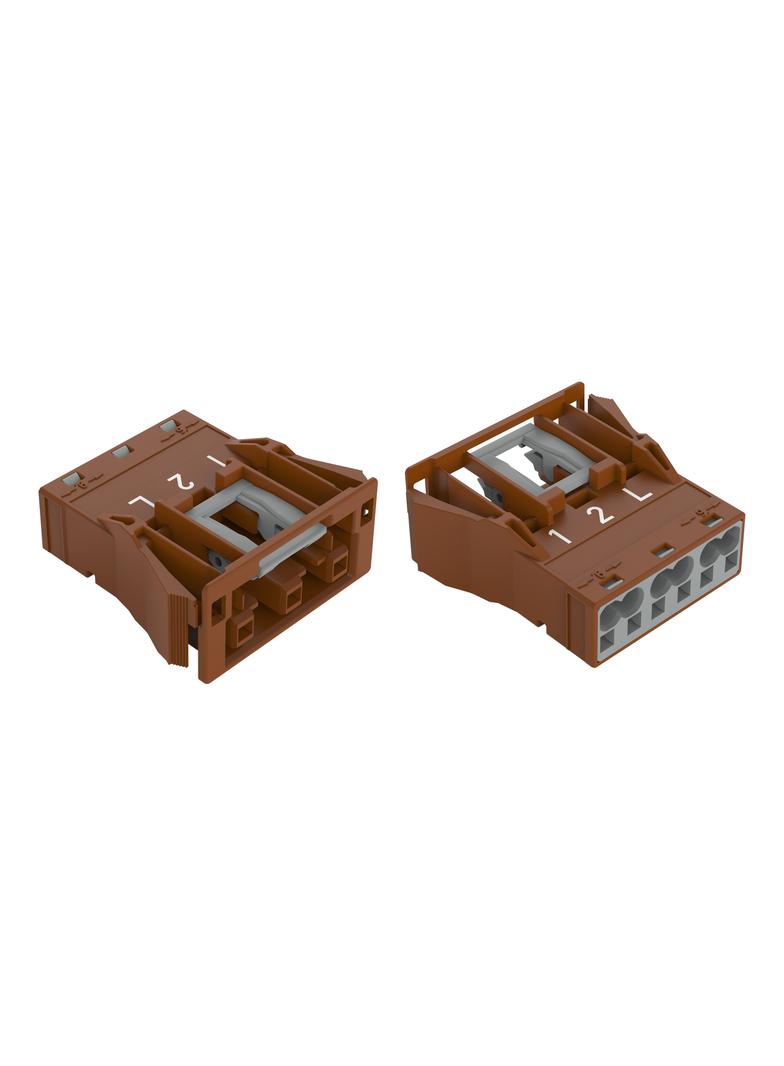 gniazdo 3-biegunowe wykonanie Snap-In brązowe