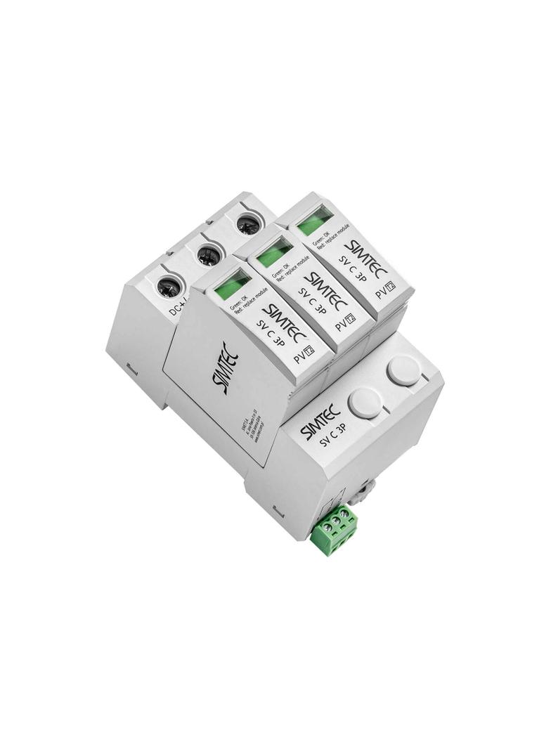 Warystorowy ogranicznik przepięć do instalacji fotowoltaicznych SV C 3P SIMTEC szary, typ 2; PV; SIMET