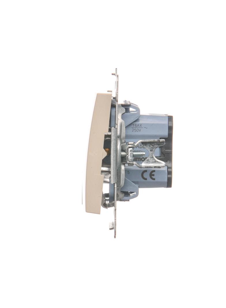 Simon 54 Łącznik świecznikowy z podświetleniem LED i do wersji IP44 16A 250V zaciski śrubowe kremowy *Posiada wkładkę DU1W DW5ABL.01/41 KONTAKT