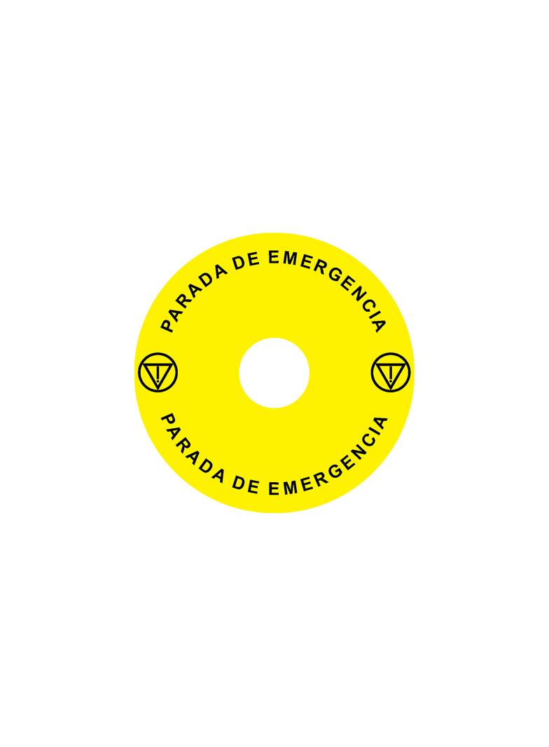 Ex9P1 H S9ES Naklejka wyłącznika awaryjnego do Ex9P1 H średnica 90mm samoprzylepna żółta ES 106814