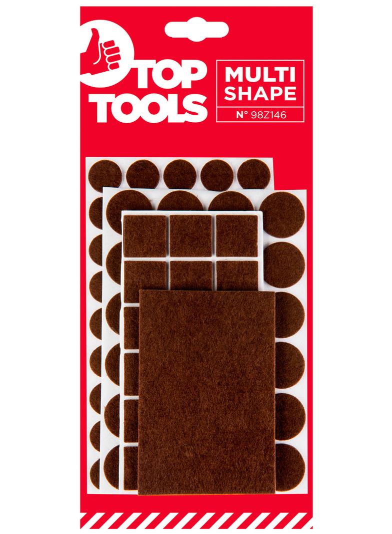 Podkładki filcowe samoprzylepne, brązowe, 106 szt.