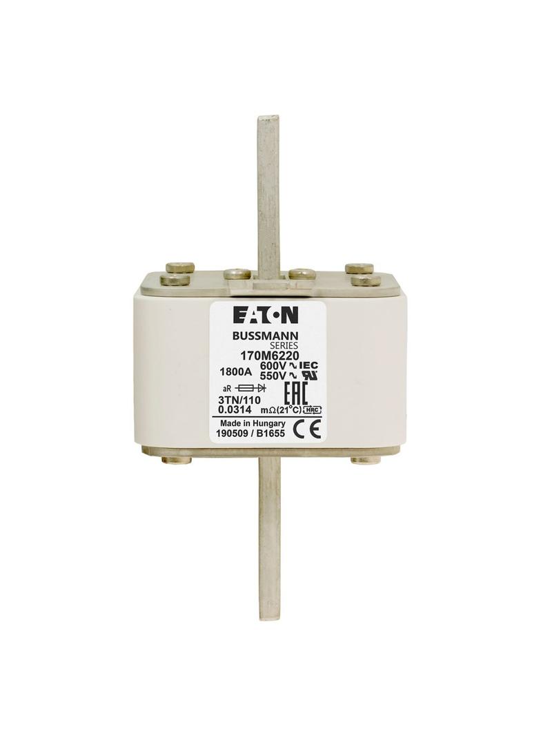 1800A 600V 3TN/110 aR INDICATOR FUSE Wkładka szybka 1800A AC 600V DIN 3 76x90x139 mm aR, 170M6220 EA