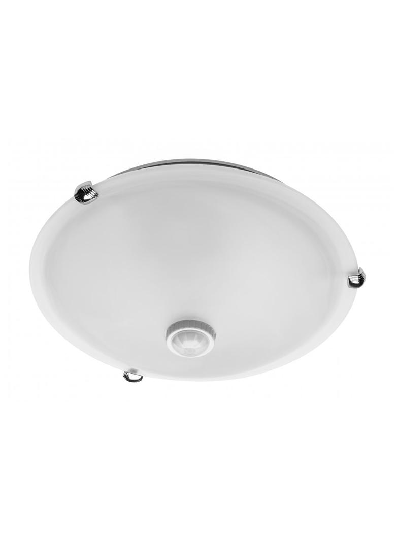 PLAFONIERA Z CZUJNIKIEM RUCHU, BIAŁA, KLOSZ MLECZNY 230VAC, 2X40W