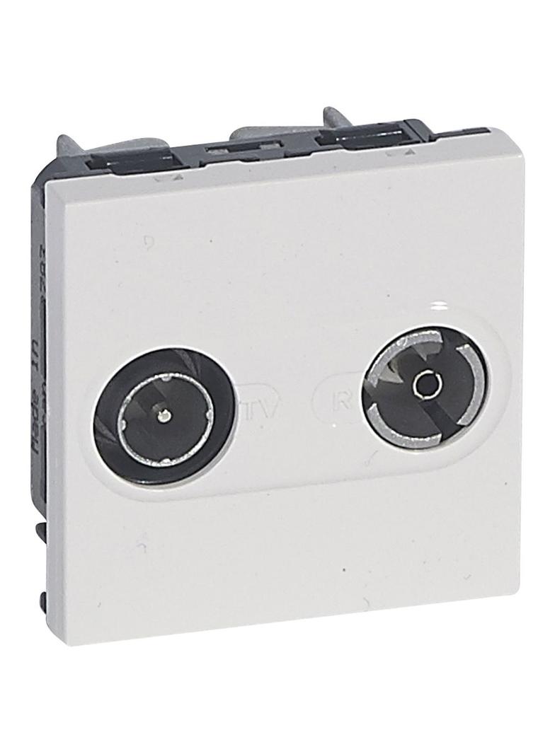 MOSAIC GNIAZDO POJEDYNCZE TV-RD GWIAZDA - 2 MODYŁU BIAŁE TŁUMIENIE 1,5 DB, Legrand