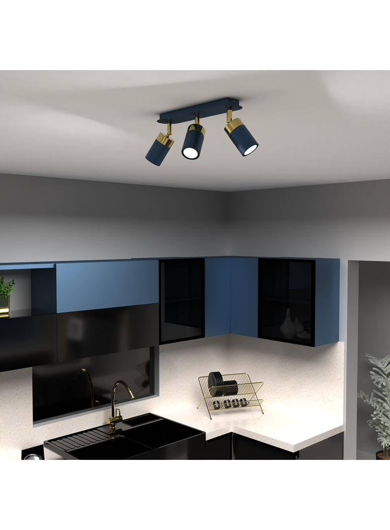 Milagro plafon (reflektorki) Joker GU10 złoto/niebieski MLP7724