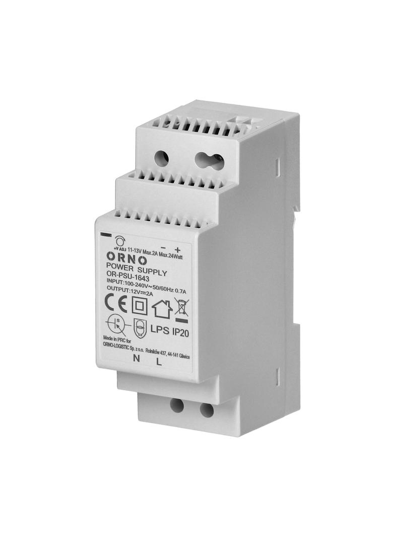 Zasilacz na szynę DIN 12VDC 2A 24W szerokość 2 moduły OR-PSU-1643 ORNO