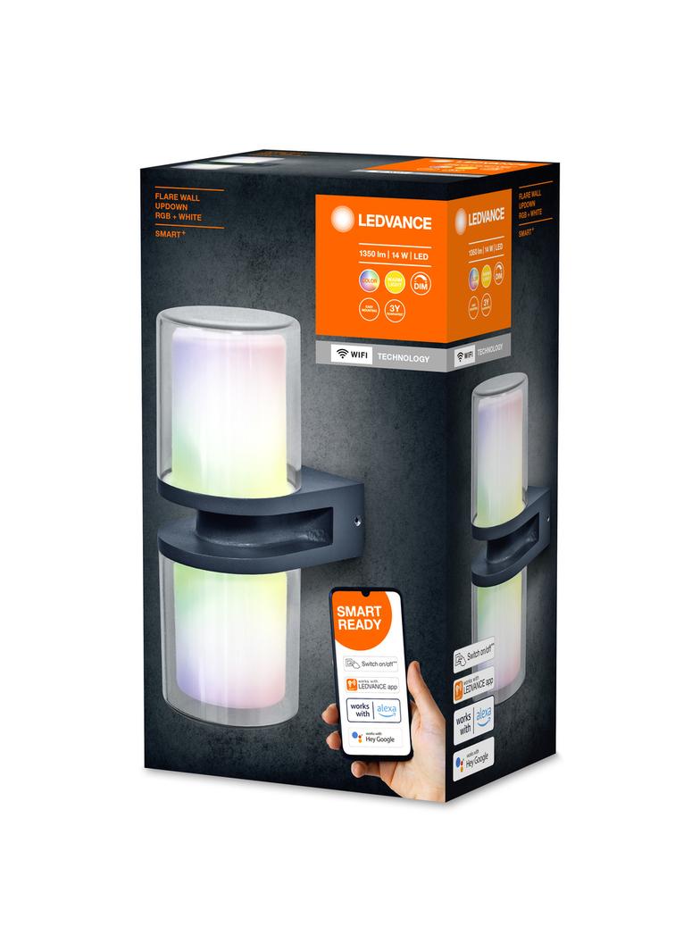 Oprawa SMART+ OUTD WIFI UPDFLARE WALL RGBW DG