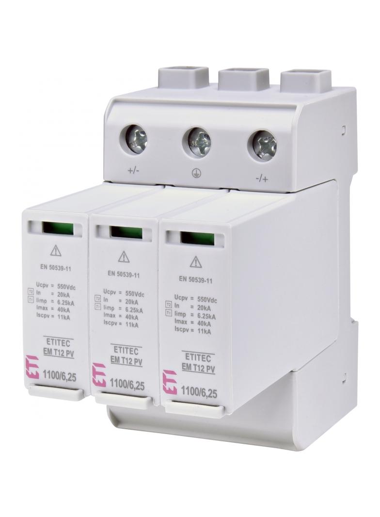 Ogranicznik przepięć T1 T2 (B C) - do systemów PV TEC EM T12 PV 1100/6,25 Y 002440580 ETI