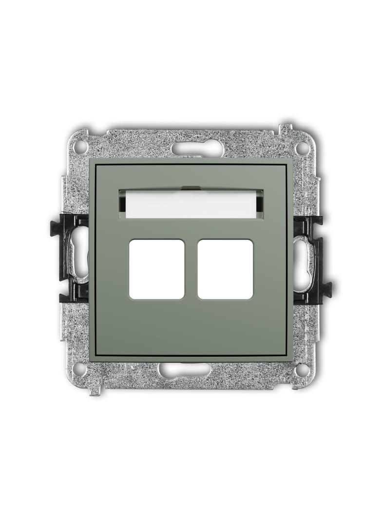 ICON Mechanizm gniazda multimedialnego podwójnego bez modułu (standard Keystone) szałwiowy