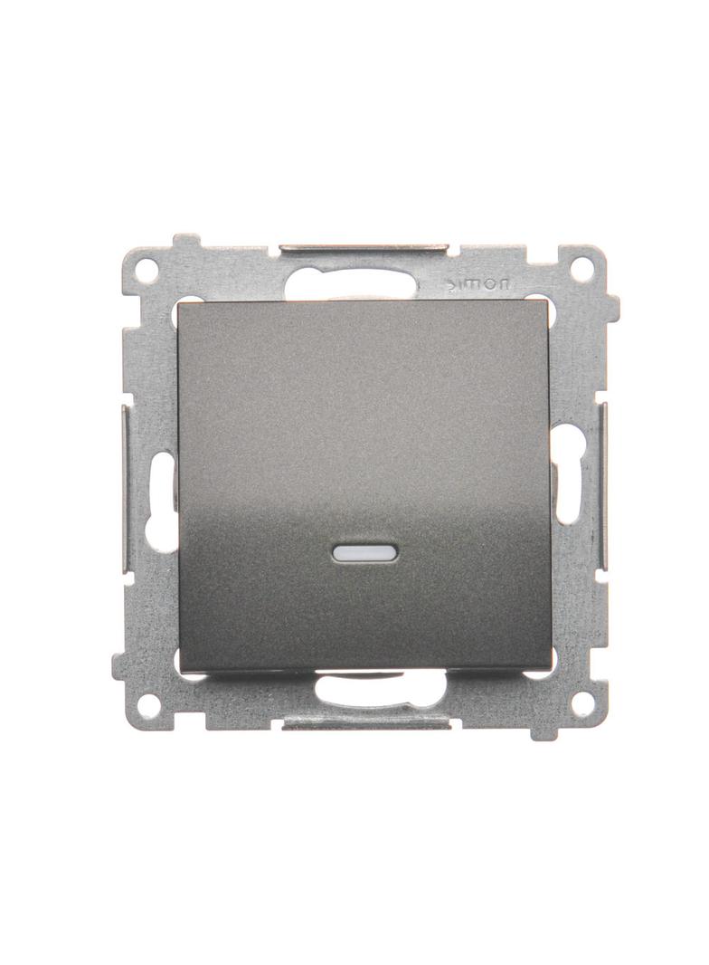 Simon 54 Przycisk pojedynczy zwierny z podświetleniem LED bez piktogramu 16A 250V zaciski śrubowe antracyt DP1AL.01/48 KONTAKT