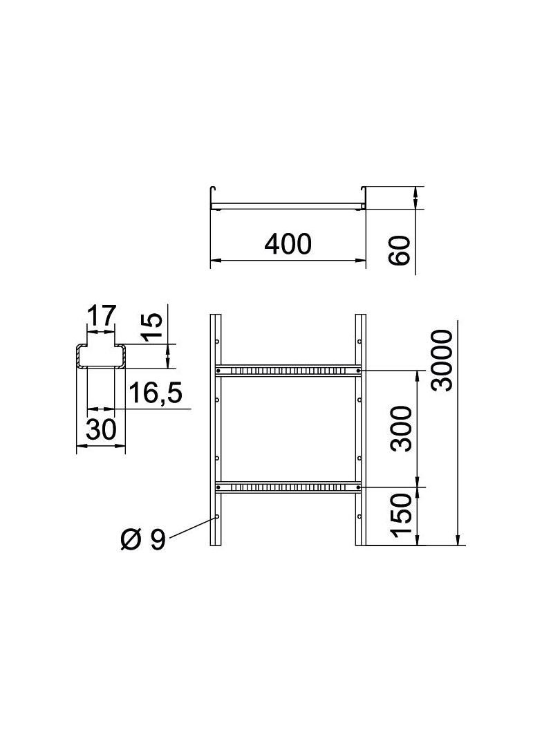 DRABINKA LG 60X400 FS 3M