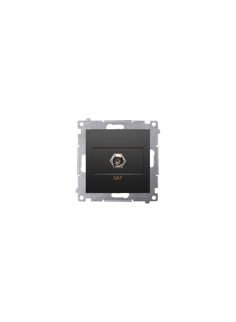 Simon 54 Gniazdo antenowe SAT pojedyncze . Do instalacji indywidualnych czarny DASF1.01/49 KONTAKT