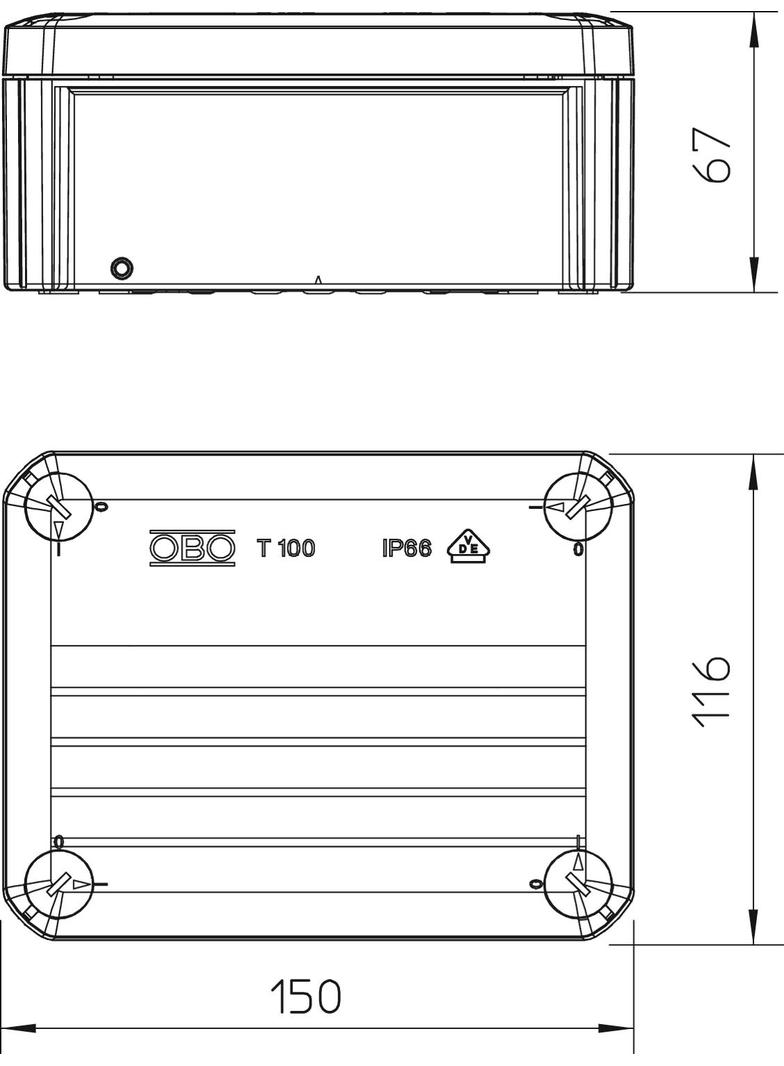 T 100, SKRZYNKI ROZGAŁĘŹNE 151X117X67