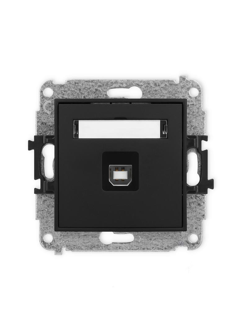 ICON Gniazdo pojedyncze USB A-B 2.0 czarny mat 12IGUSB-3 KARLIK