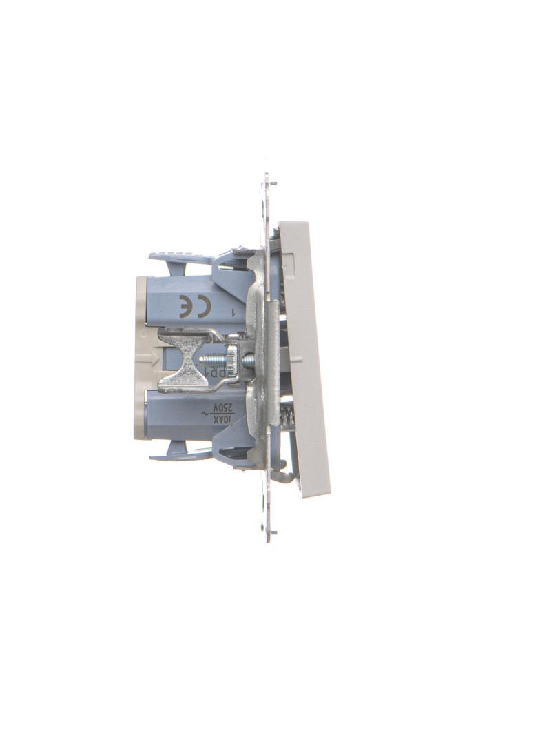 Simon 55 Przycisk zwierny pojedynczy rozwierny bez piktogramu szybkozłączka Jasnoszary mat