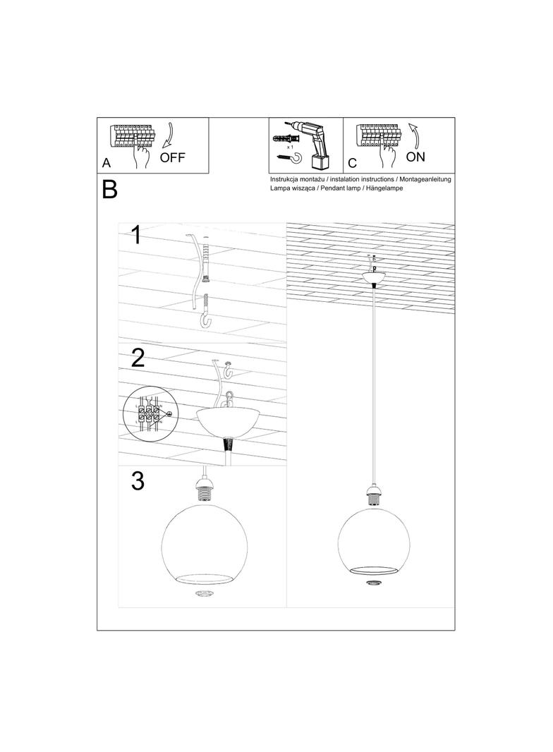 Sollux Lampa wisząca BALL czerwona SL.0253