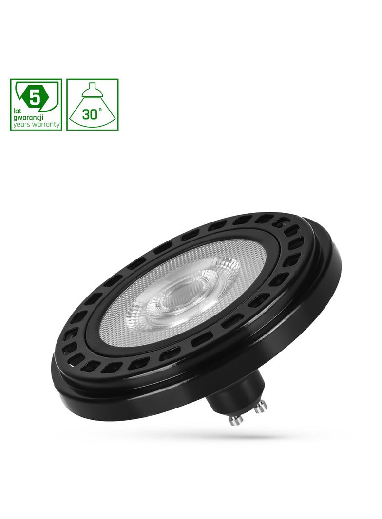 Żarówka LED AR111 GU10 230V 20W COB 30ST NW b. neutralna RA90 CZARNY 5 lat gw. Spectrum LED