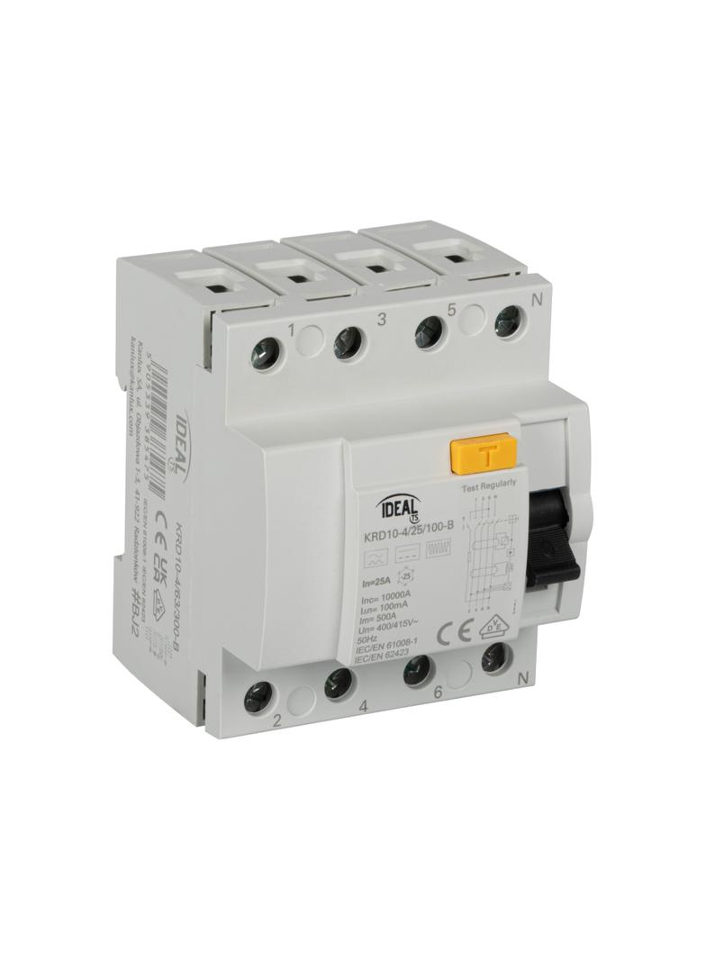 Wyłącznik różnicowoprądowy KRD10-4/25/100-B 3P+N 25A 100mA Typ B 38542 KANLUX