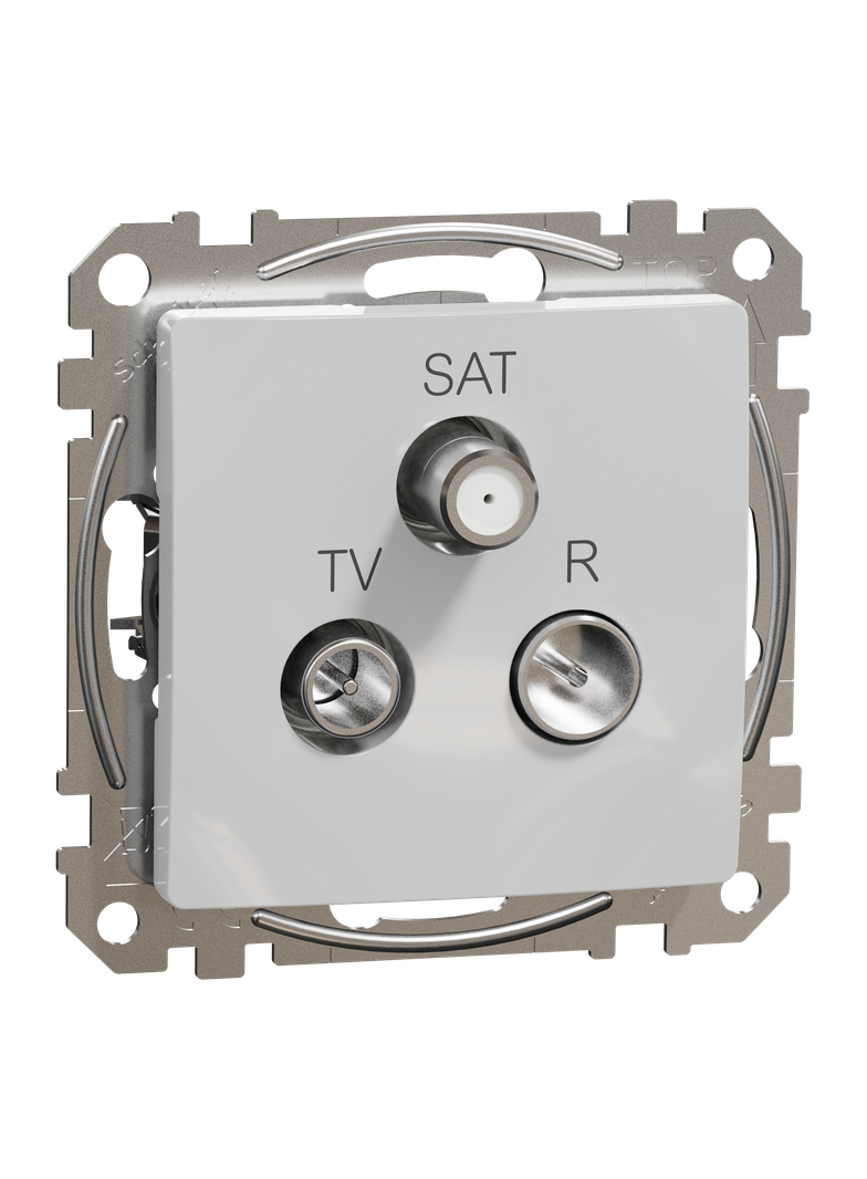 Sedna Design & Elements Gniazdo antenowe R-TV-SAT końcowe 4dB srebrne aluminium SDD113481 Schneider