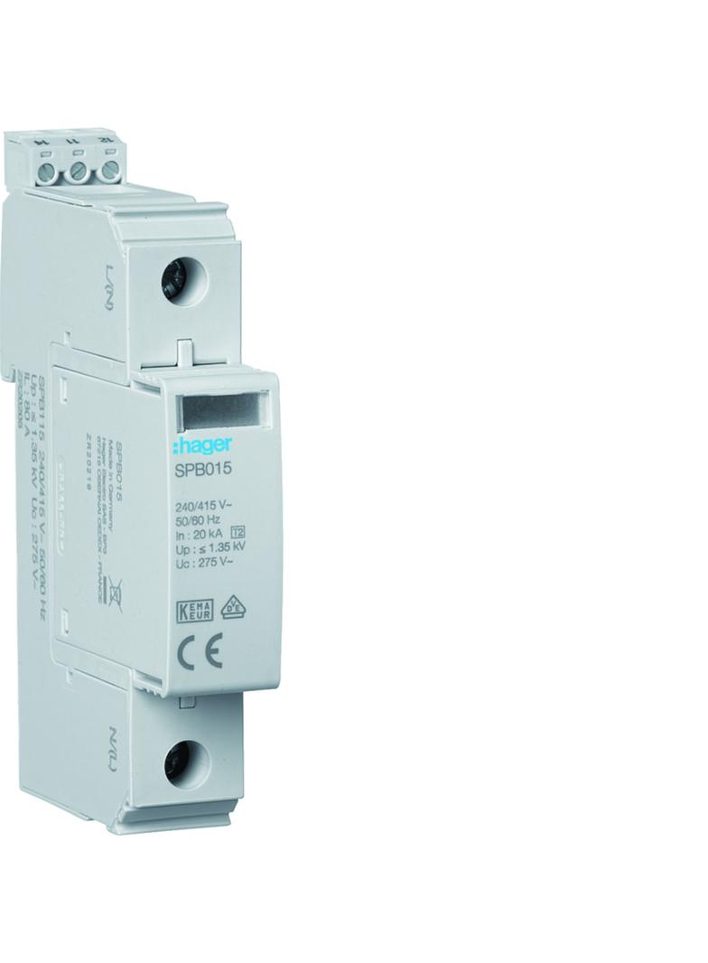 SPD T2 1P sieć TNC In 20kA Imax 40kA Up 1,35kV styk SPB115 HAGER