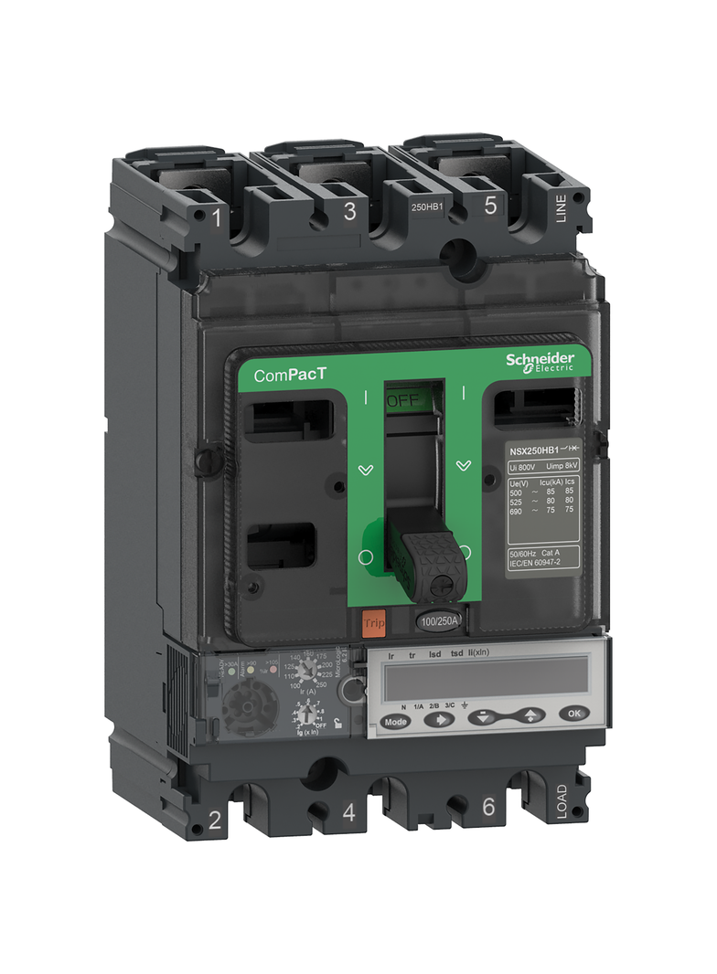 Wyłącznik, ComPacT NSX, NSX100HB2, Mic6.2E, 100A, 3P, 100kA