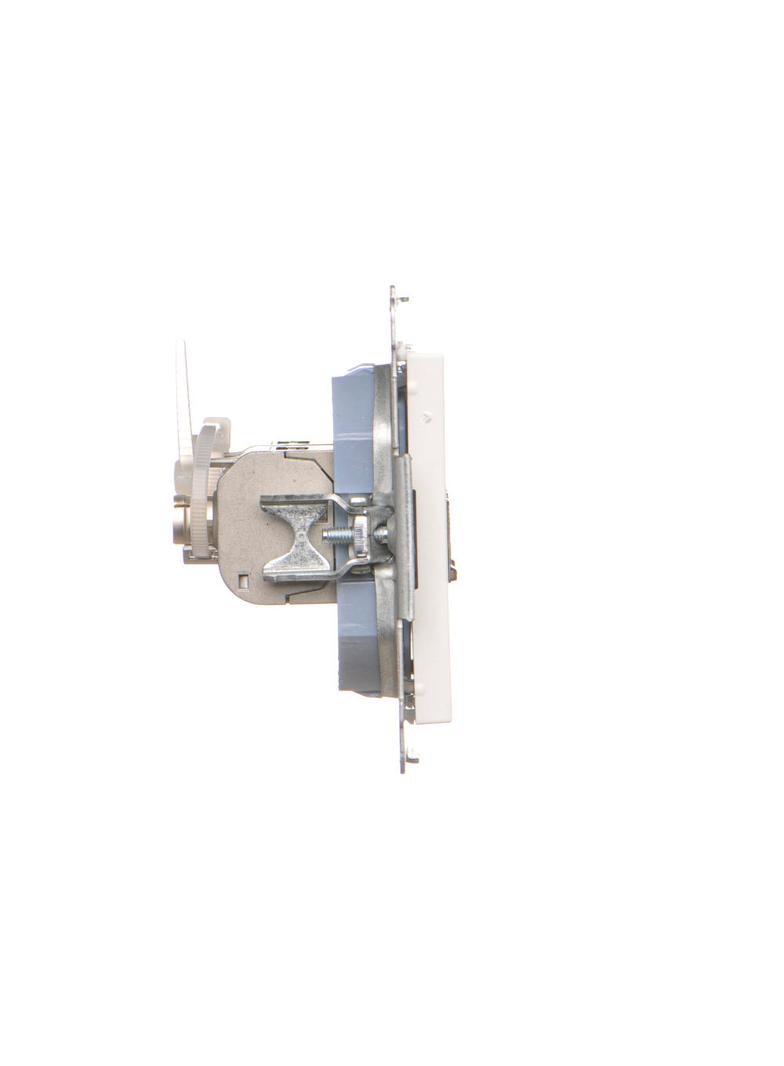 Simon 55 Gniazdo komputerowe podwójne RJ45 kategoria 6 ekranowane z przesłoną przeciwkurzową Biały m